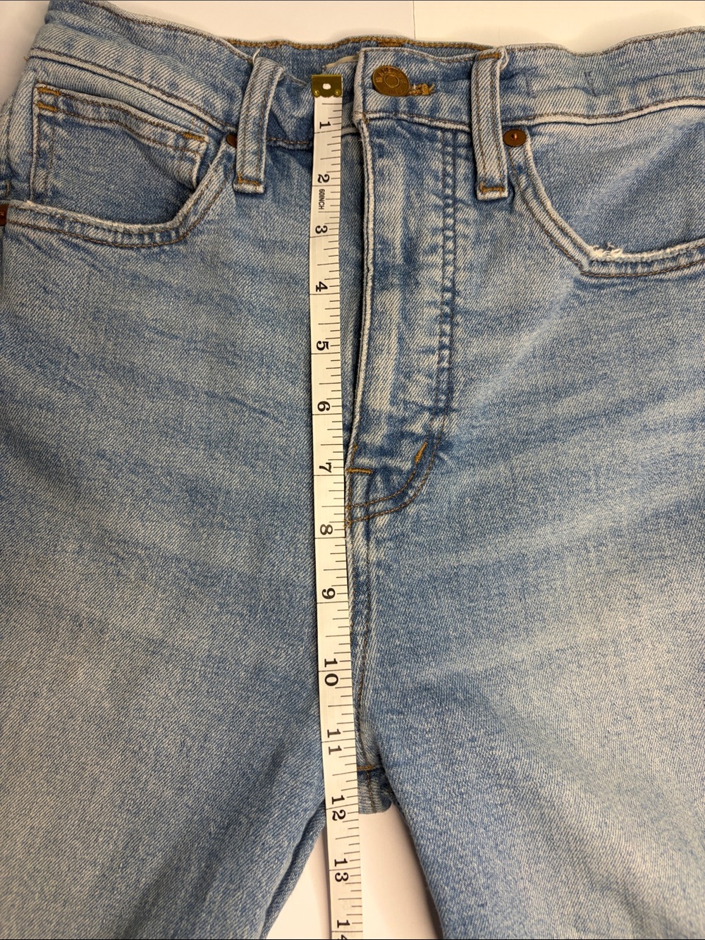 Madewell 11" High-Rise Flare Jeans in Light Wash - Picture 8 of 12